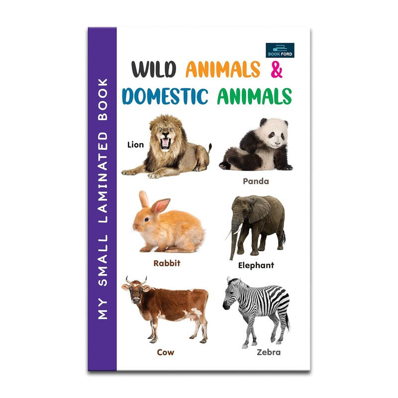 My Small Laminated Book - Wild Animals & Domestic Animals Books For Kids