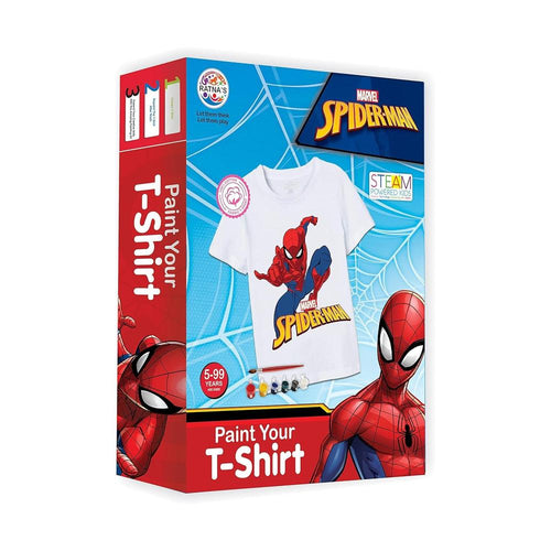 Ratna's Marvel Spiderman Theme Paint Your T-Shirt Kit - Free Size