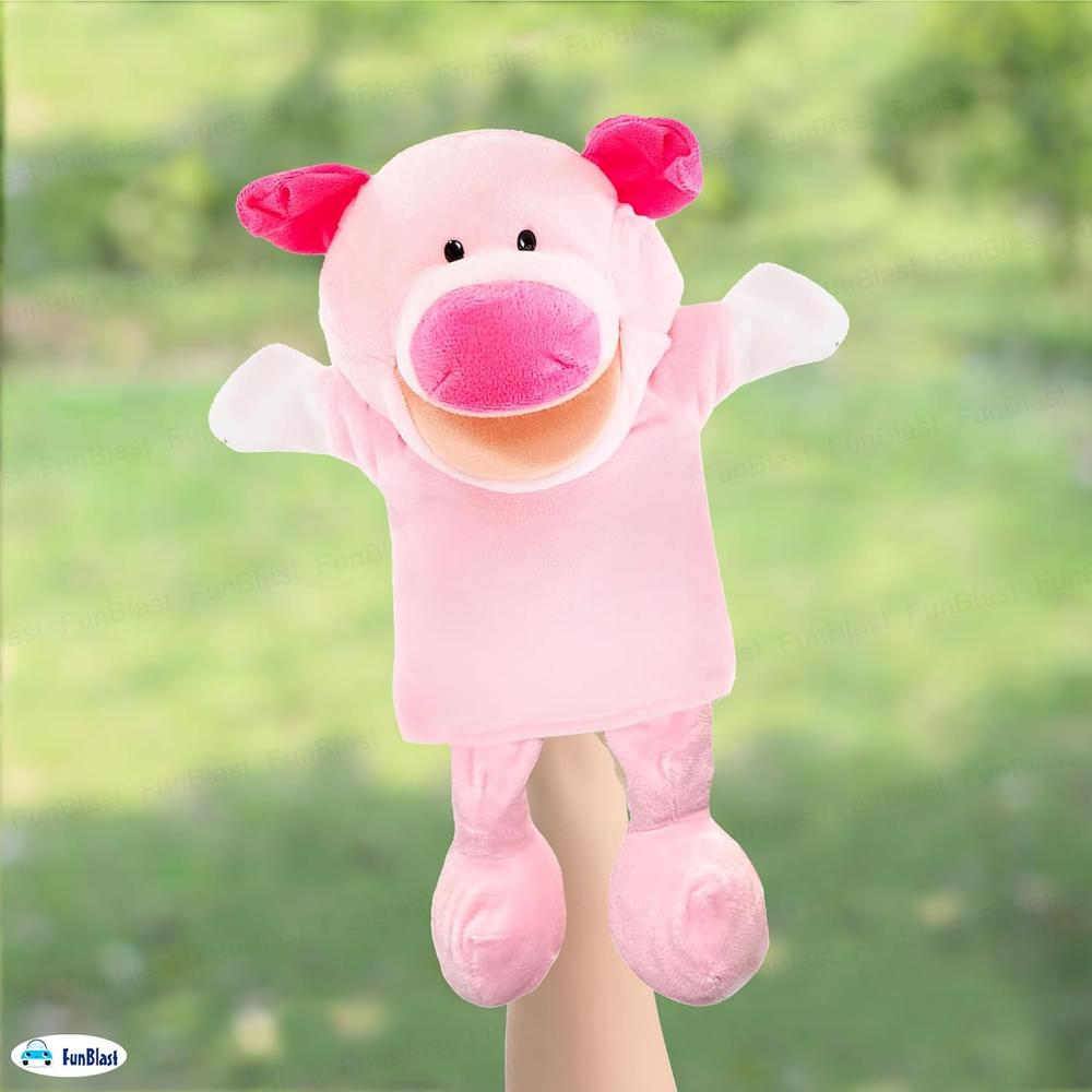 FunBlast Pig Hand Puppet for Kids | Soft Plush Animal Puppet for Storytelling, Role Play & Learning