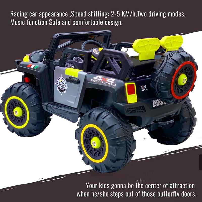 4x4 Battery Operated Electric Ride On Jeep | Motor for Steering | Remote Control | Grey/Green | COD Not Available