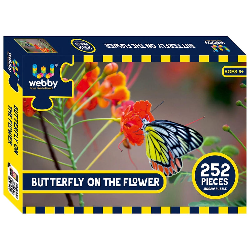 Butterfly on the Flower Cardboard Jigsaw Puzzle - 252 pieces