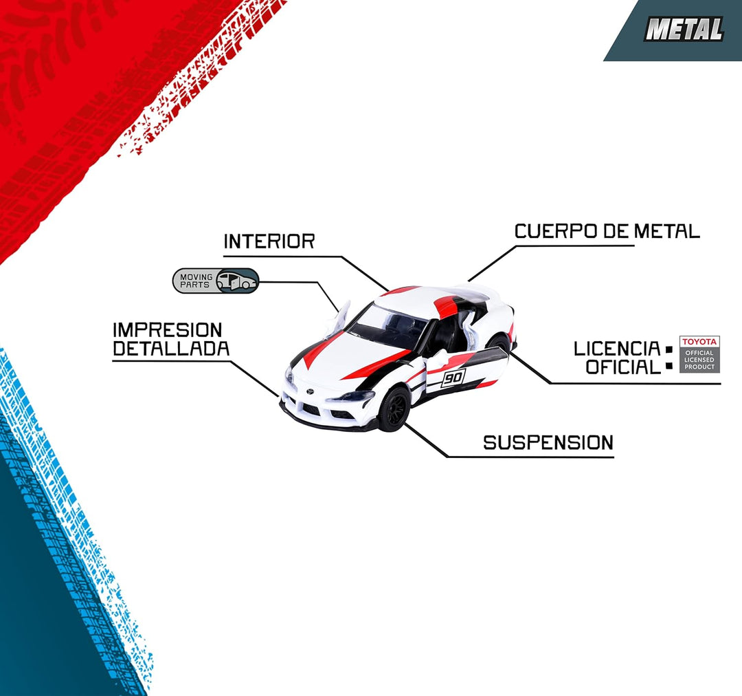 Set of 5 Licensed Majorette Diecast Cars (Japan Racer) - Toyota GR Supra, Toyota Hilux Revo, Toyota Corolla Altis, Toyota Grmn Yaris, Toyota 2000 GT