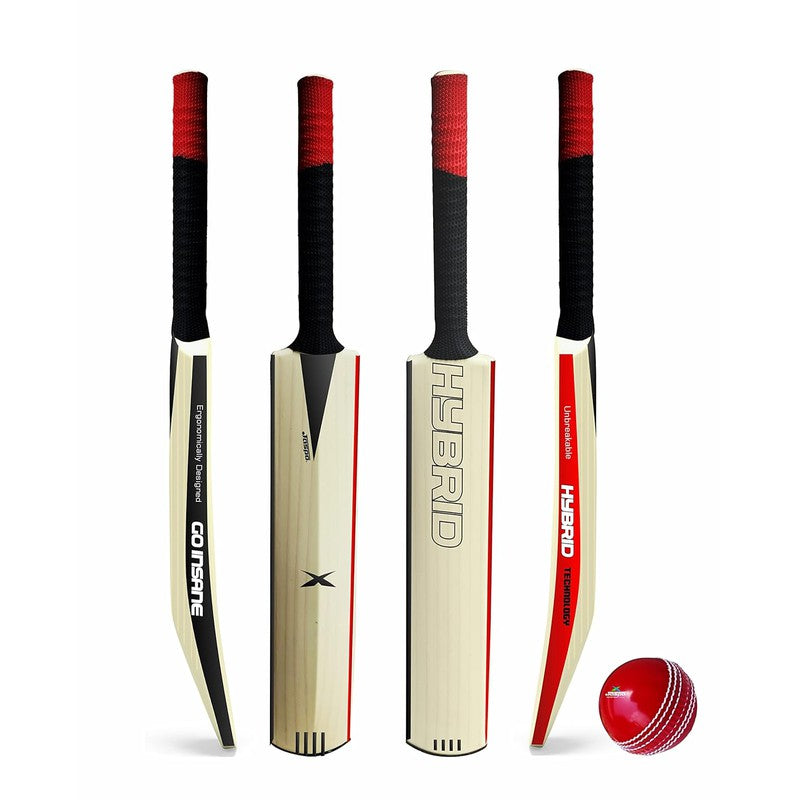 Jaspo Hybrid Composite Hard Plastic Cricket Bat (Bat with a Ball) Full Size | (PU Filled Inside) | 12+ Years