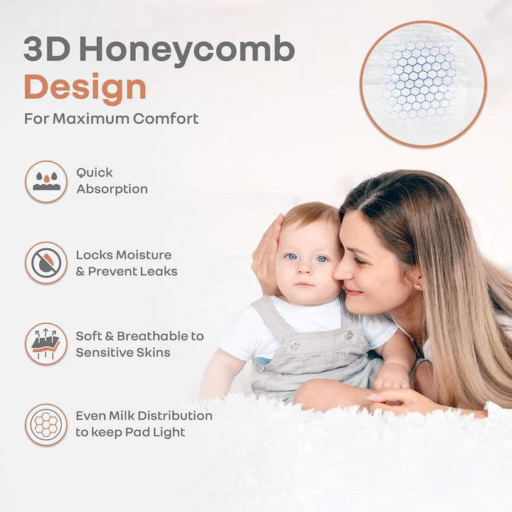 R for Rabbit Comfy Shield Breast Pads for Moms - 24 Hour Leak Protection - White