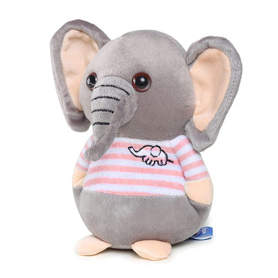 Soft Animal Plush Elephant Toy 20cm, Grey and Pink