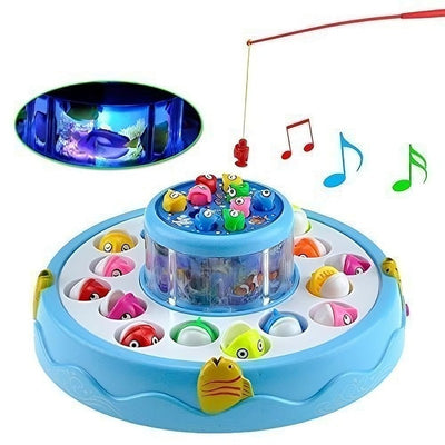 Magnetic Fishing Toy With Musical Sound And 360 Rotation (Assorted Color)(Pack of 1)