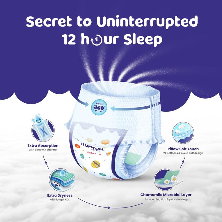 Bumtum (Size-S) Overnight Diaper Pants | 48 Pants |  | 4-8 Kgs