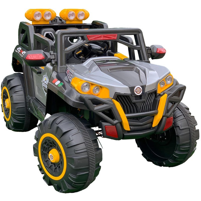 4x4 Battery Operated Electric Ride On Jeep | Motor for Steering | Remote Control | Grey/Yellow | COD Not Available