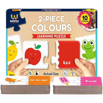 Colours 2 Pieces Learning Pack Jigsaw Puzzle, Montessori Early Educational Pre School Puzzle Toys for 2+ Years Kid