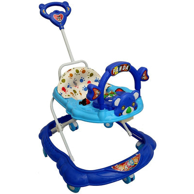 Teddy Baby Adjustable Walker - Music & Rattles with Parental Handle (555-BLUE)