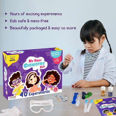 DIY Chemistry Kit with 40 Experiment, STEAM Learner, Educational & Learning Activity Toy Kit for Kids - Age 8+