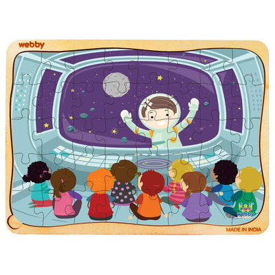 Kids in Spaceship Wooden Jigsaw Puzzle, 40pcs