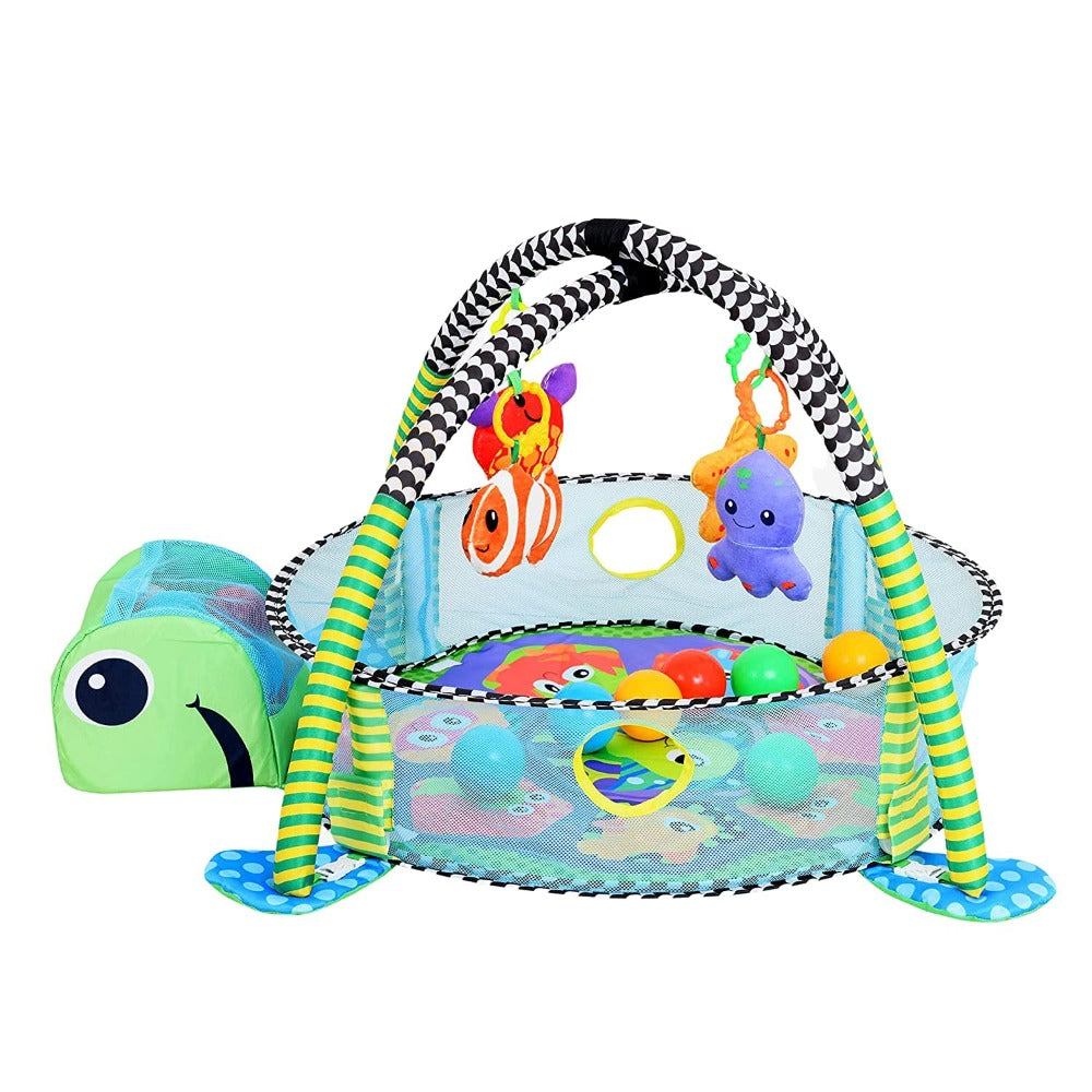 Baby Activity Gym 2 in 1 with Hanging Rattles and 30 Balls