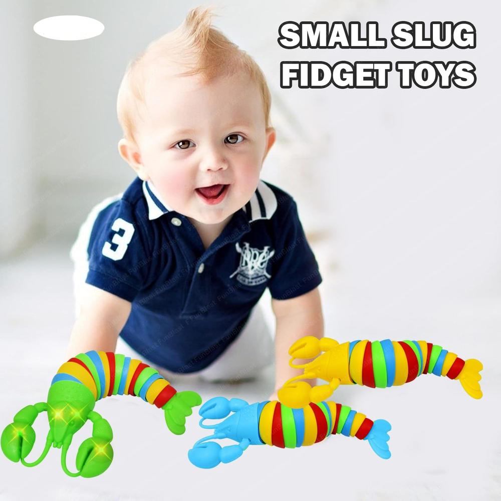 FunBlast Slug Fidget Toy for Kids | Flexible Jointed Sensory Toy for Kids | Lobster