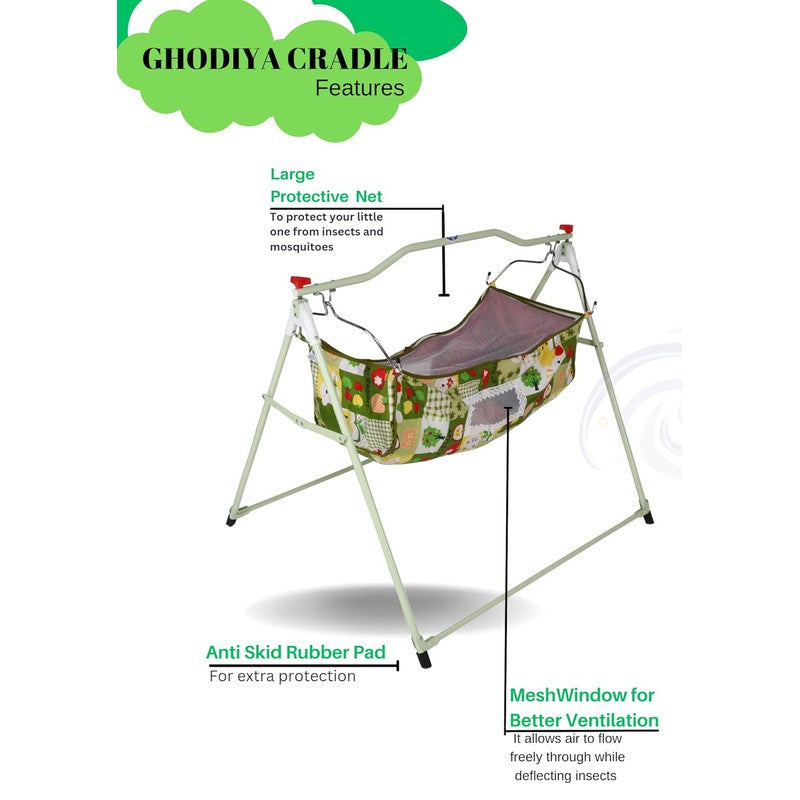 Ghodiya Cradle/Swing with Full Protective Net Cover for Toddlers