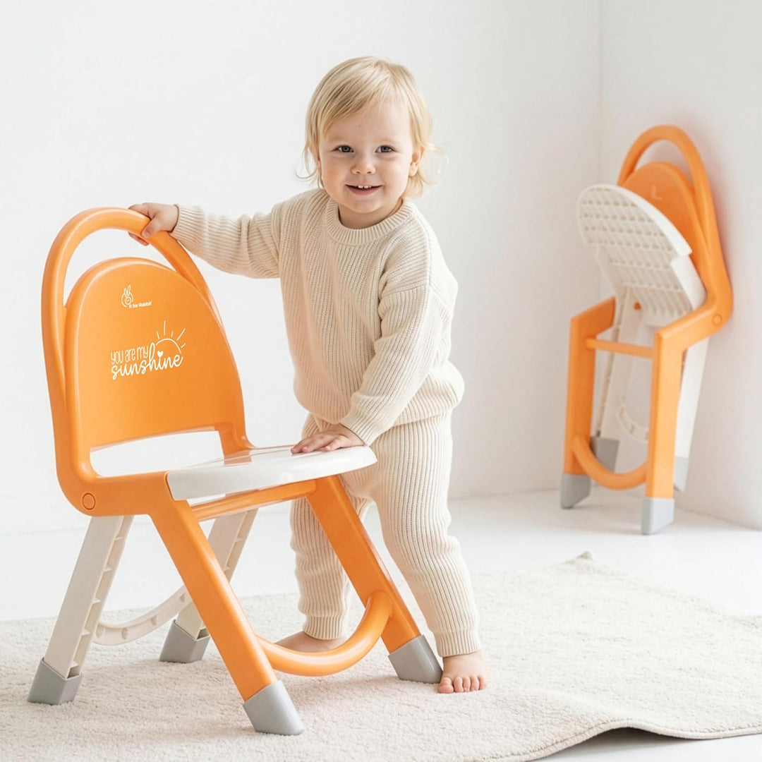 R for Rabbit Jelly Bean Zippy Foldable Kids Chair  - Orange White