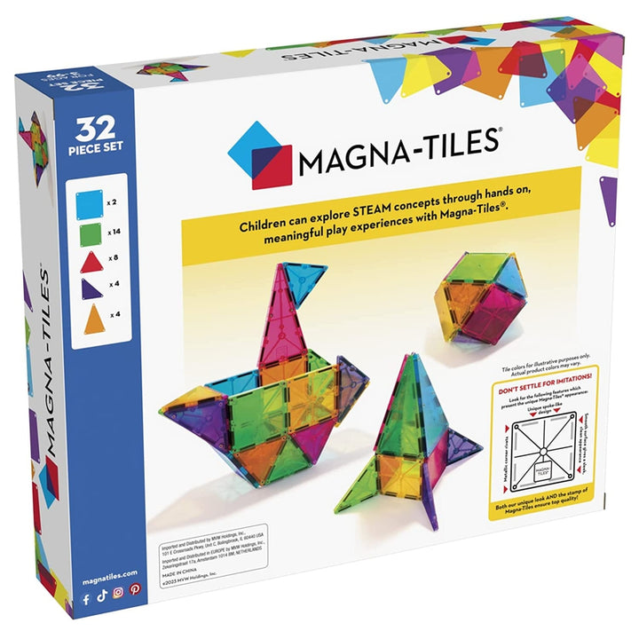 Original Magna Tiles Magnetic Building Block (32 Pieces)