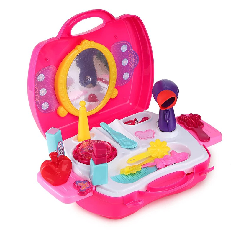 Pretend Play Beauty Salon Fashion Play Makeup kit and Cosmetic Toy Set