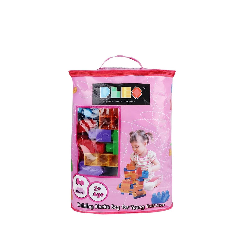 Building Blocks Bag Pack (80 Pieces) - Pink