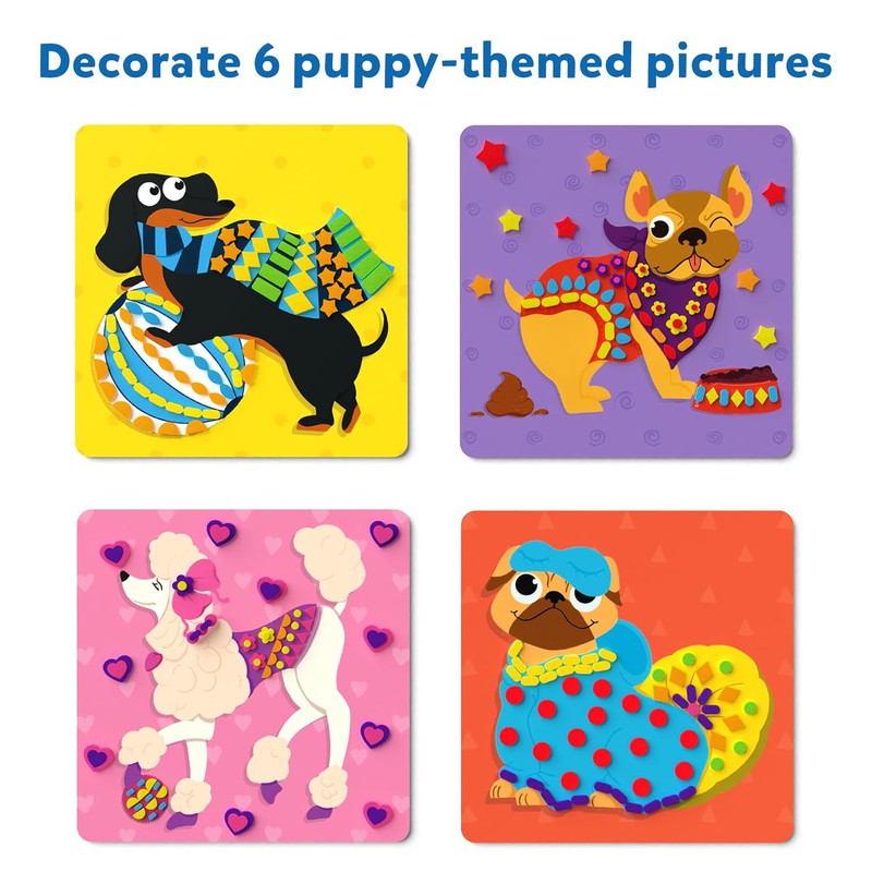 Fun With Foam Puppies Art Activity with Colorful Foam Stickers