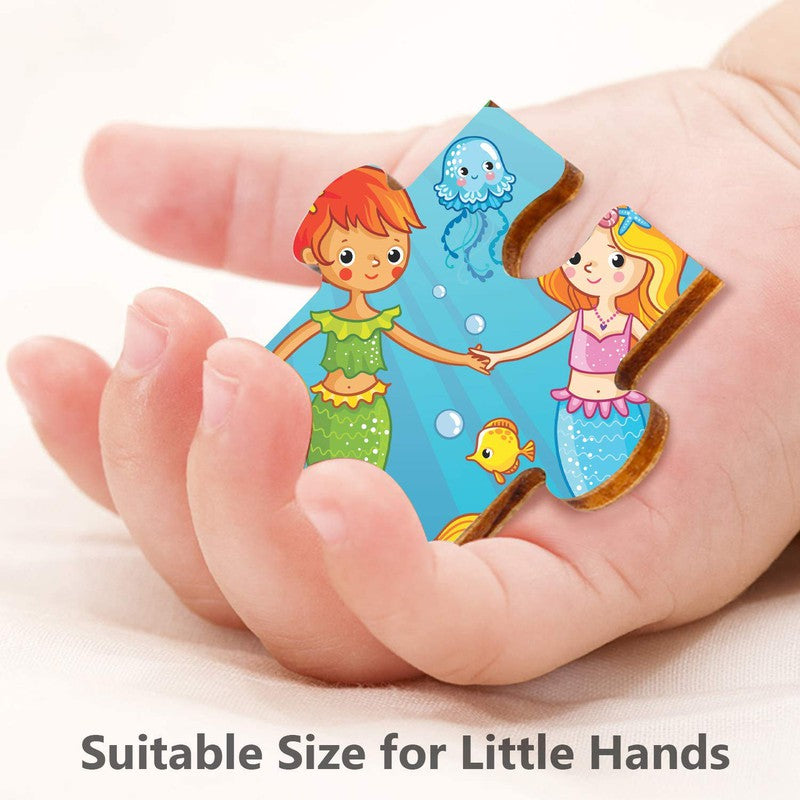 The Two Little Mermaids Wooden Jigsaw Puzzle, 24pcs