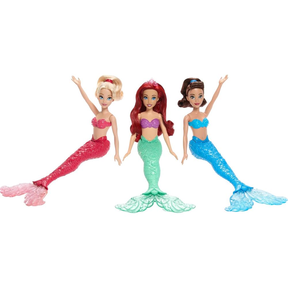 Mattel Original Licensed Disney Princess Ariel Mermaid Doll Set | Set of 3- Ariel & 2 Mermaid Sister