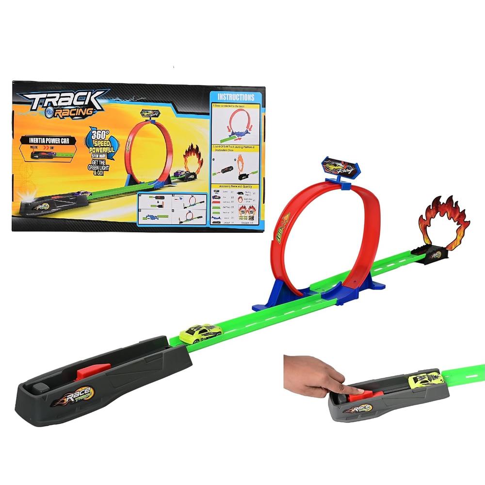 ToyBoi Max Racing Track for Kids – 360° Single Loop Stunt Track