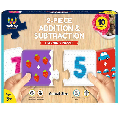 Addition Subtraction 2 Pieces Learning Pack Jigsaw Puzzle, Montessori Early Educational Pre School Puzzle Toys for 2+ Years Kid