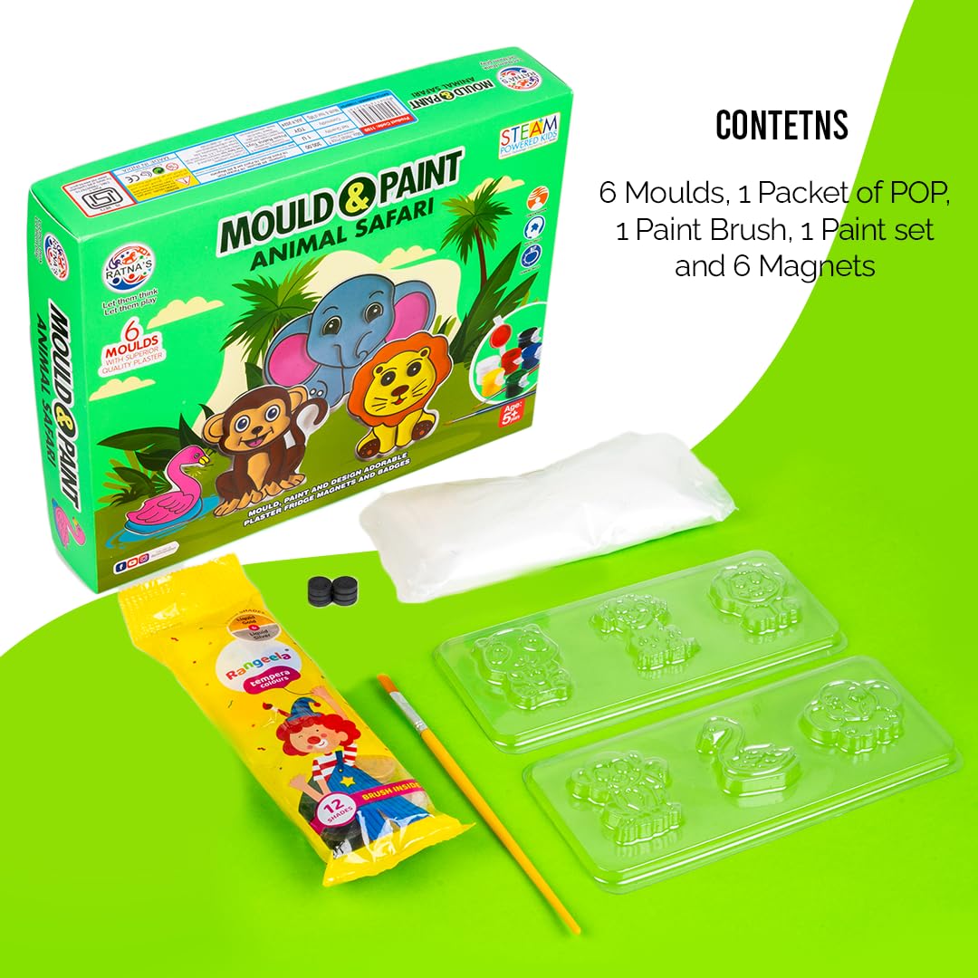 Ratna's Mould & Paint- Animal Safari I DIY Art & Craft Kit