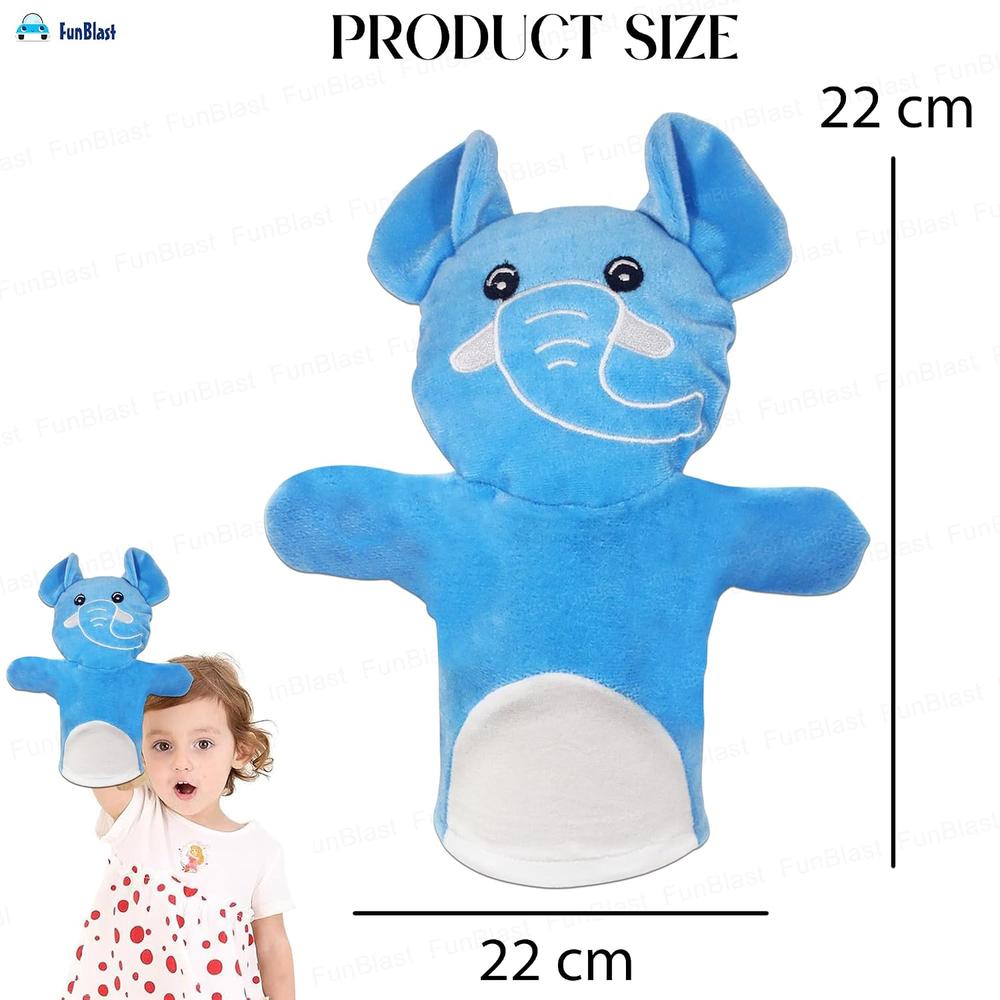 FunBlast Elephant Hand Puppet for Kids | Soft Plush Animal Puppet for Storytelling & Role Play