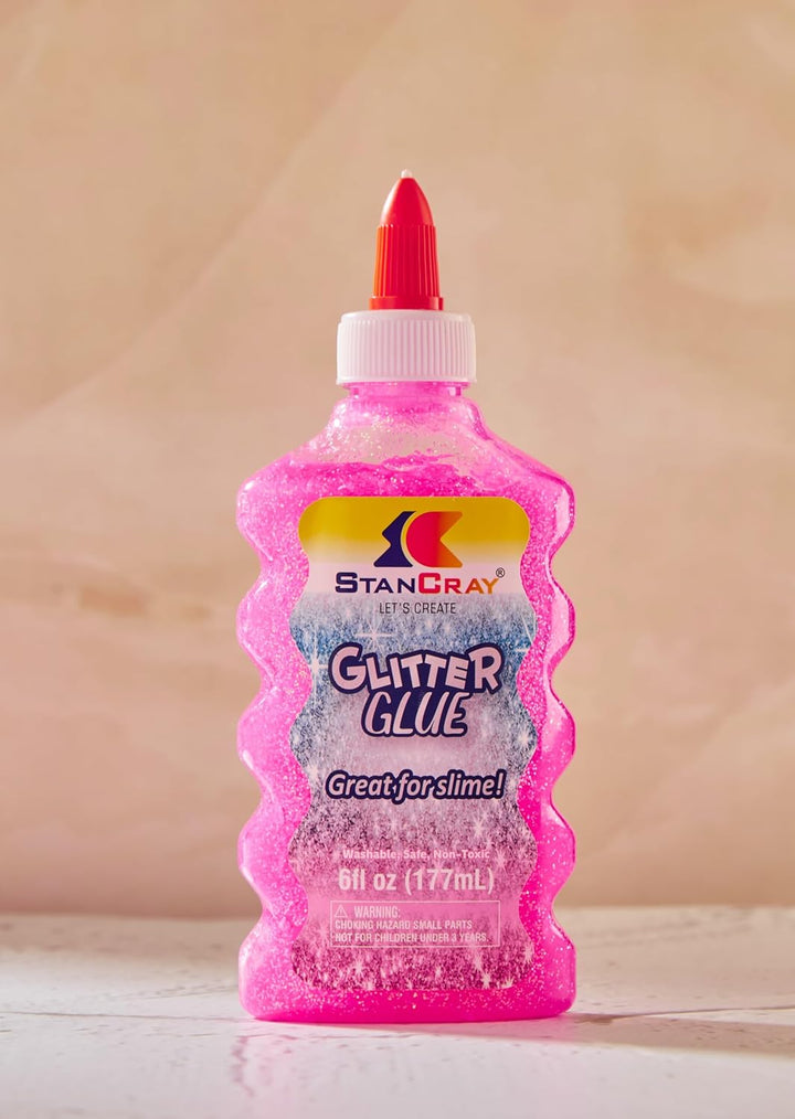 STANCRAY Washable Glitter Glue - 177ml | Liquid Glue, Extra Strong | Great for Making Slime