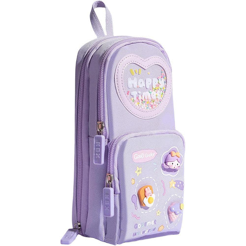 FunBlast Canvas Pencil Case - Large Capacity Hangable Triple Layer