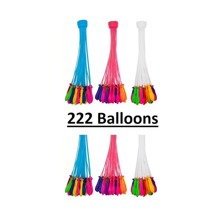 Quick Magic Water Balloon for Holi | Crazy Quick Fill in 60 Seconds | Set of 6 with 1 Universal tap Adapter | 222 Balloons