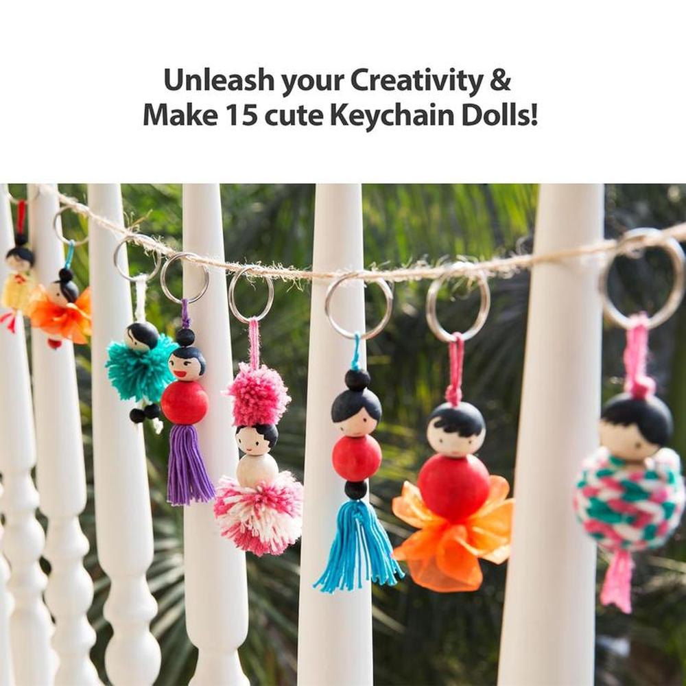 Chalk & Chuckles DIY Keychain Dolls Craft Kit - 15 Cute Creations (9 Years till Grown Ups)