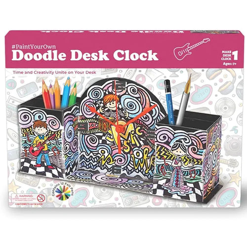 Toykraft Paint Your Own Doodle Desk Clock - Creative DIY Craft Kit