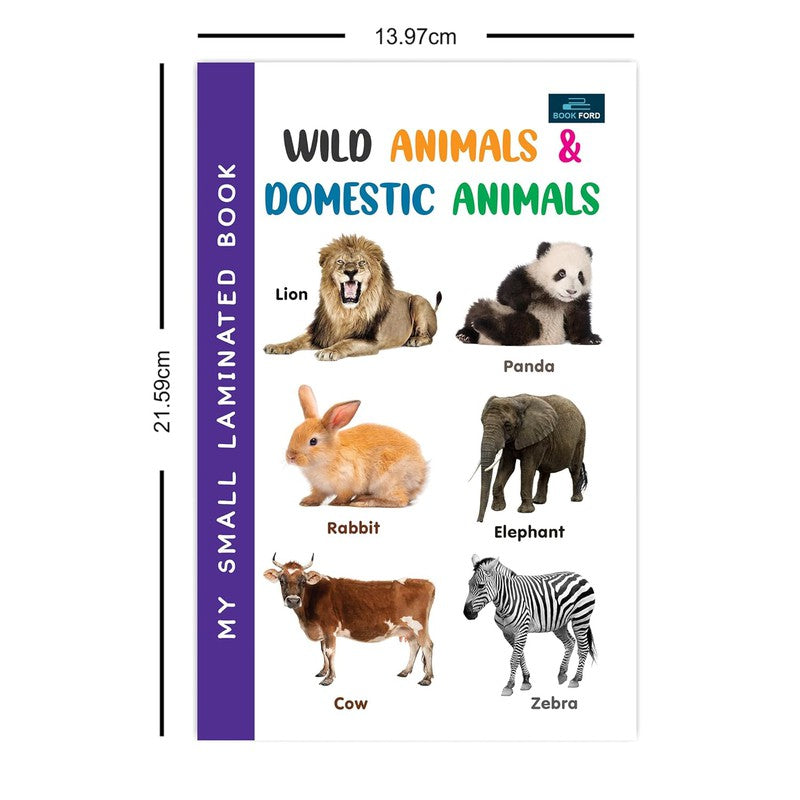 My Small Laminated Book - Wild Animals & Domestic Animals Books For Kids