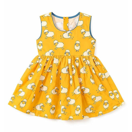 Little Ginnie Cotton Frock for Girls - Yellow