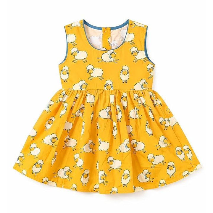 Little Ginnie Cotton Frock for Girls - Yellow