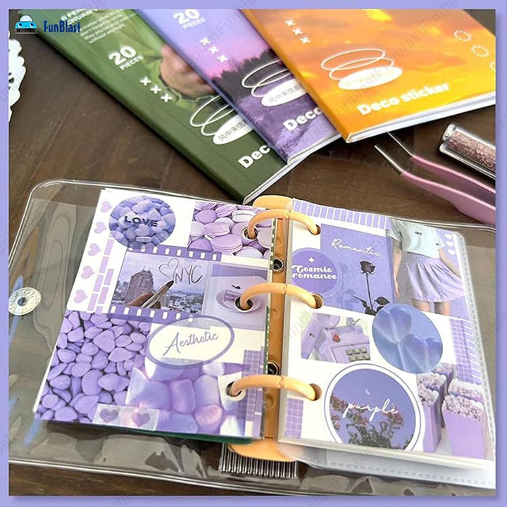 FunBlast Sticker Book Set | 20 Sheets Retro Japanese Style Stickers | 240+ Stickers