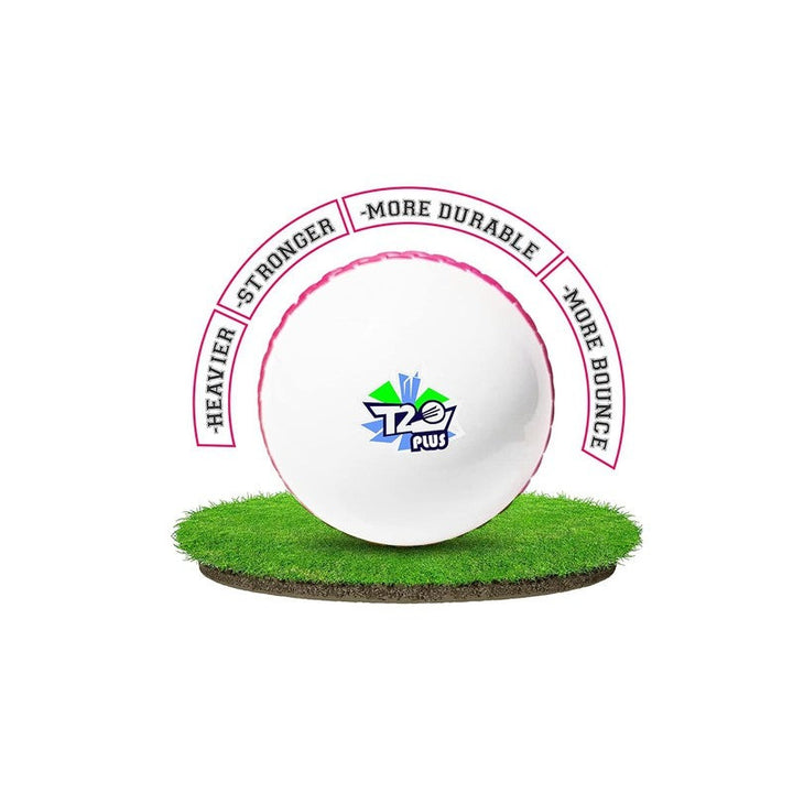 Jaspo T-20 Plus Practice Cricket Ball/Wind Balls (125-130 GMS) White | All age group - (Pack of 3)