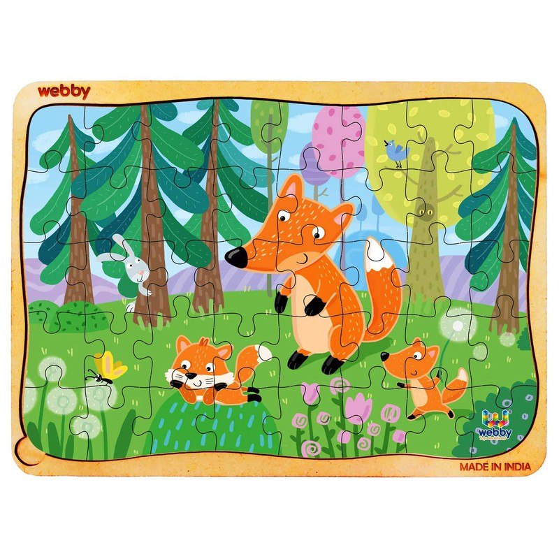 Fox in the Jungle Wooden Jigsaw Puzzle, 40pcs