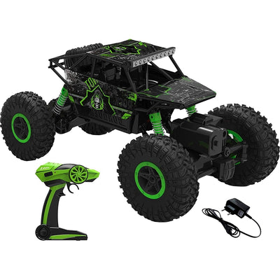 Car Monster Truck Off Road 1:18 Rechargeable 4Wd 2.4GHz Rock Crawler (Assorted Colour)