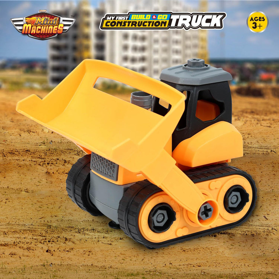 Scoodle Mini Machines My First Build & Go - Construction Truck Toy | Pull Back Vehicle for Kids