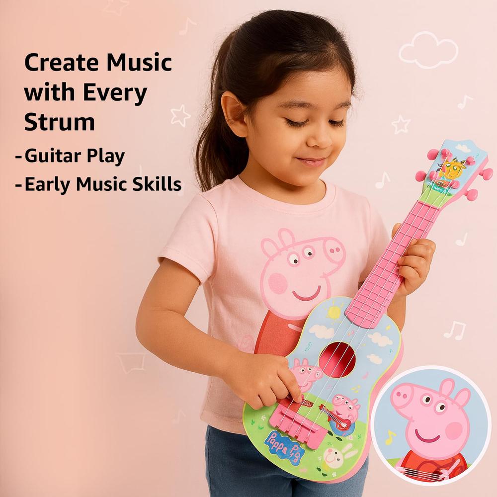 Pink Cartoon My First Guitar | Musical Toy Guitar for Kids | Fun Pretend Play Instrument