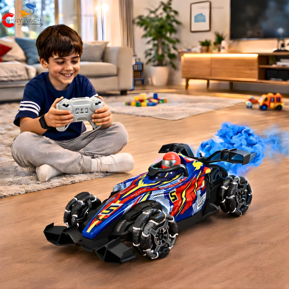 Big Drift Racing RC Car | Rechargeable Stunt Car with Gesture Watch, RGB Lights & Spray Smoke