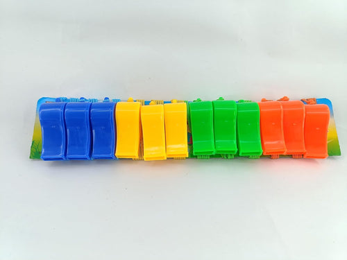 Pack of 12 colorful Whistle Nylon Treaded Party Favors