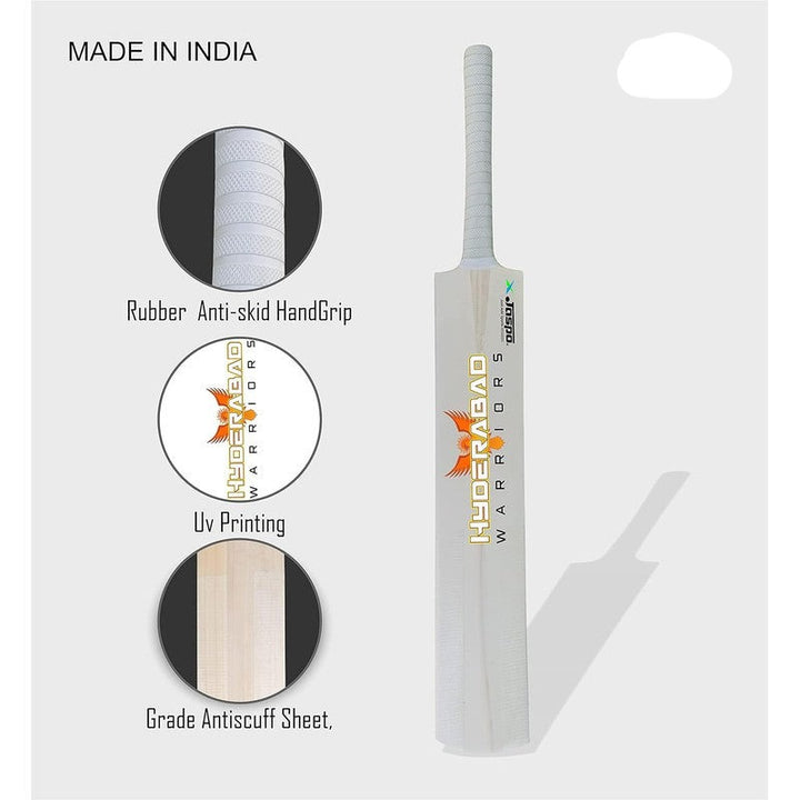 Jaspo Hyderabad Warriors Scoop Bat Poplar Willow Cricket Bat Full Size(Wood) | (1 Bat with 1 Soft T-20 ball) | 12+ Years