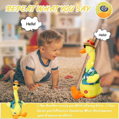 Dancing, Repeating What You Say with Hindi Songs Singing Imitating Duck Toy