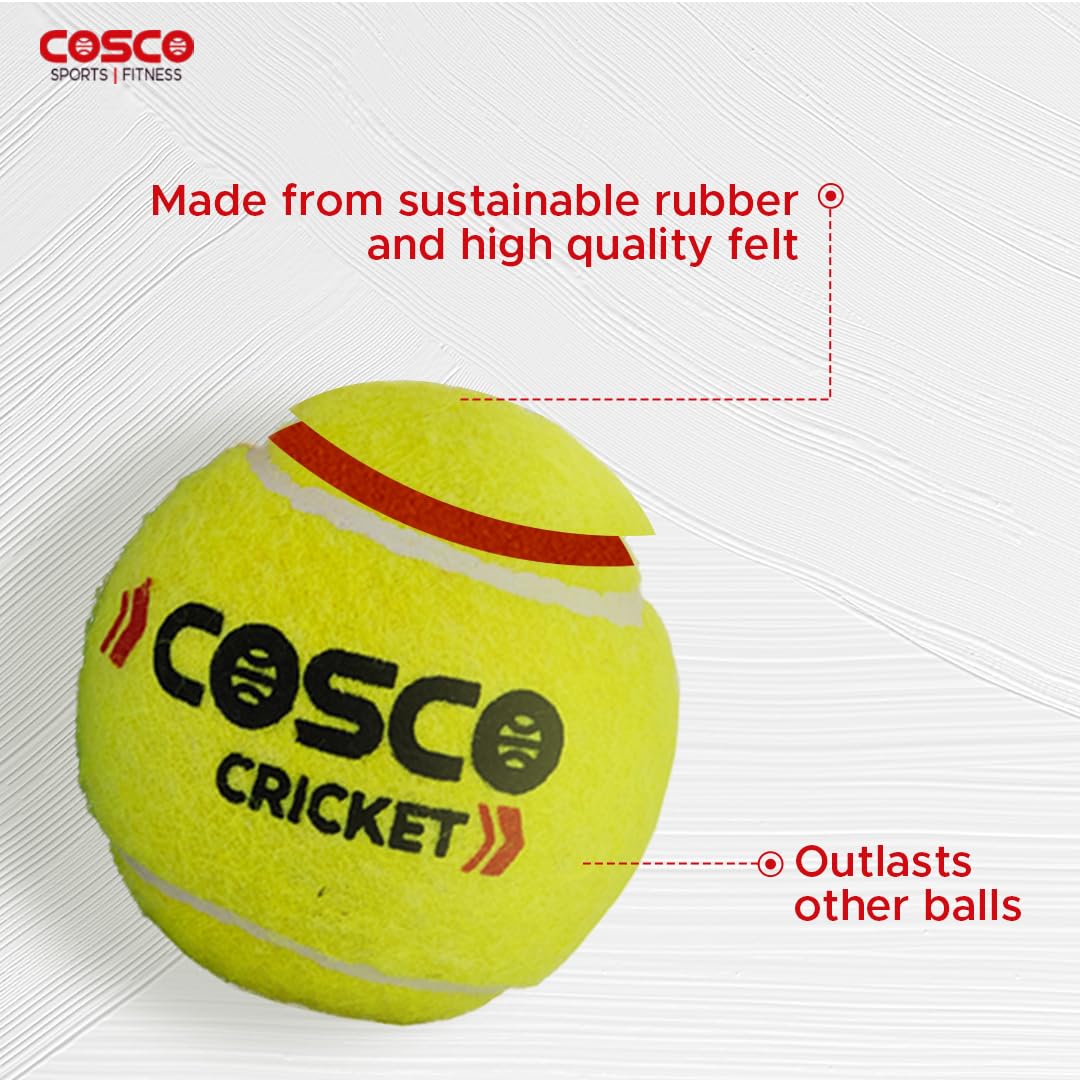 Cosco Cricket Tennis Ball (Pack of 6) - Yellow