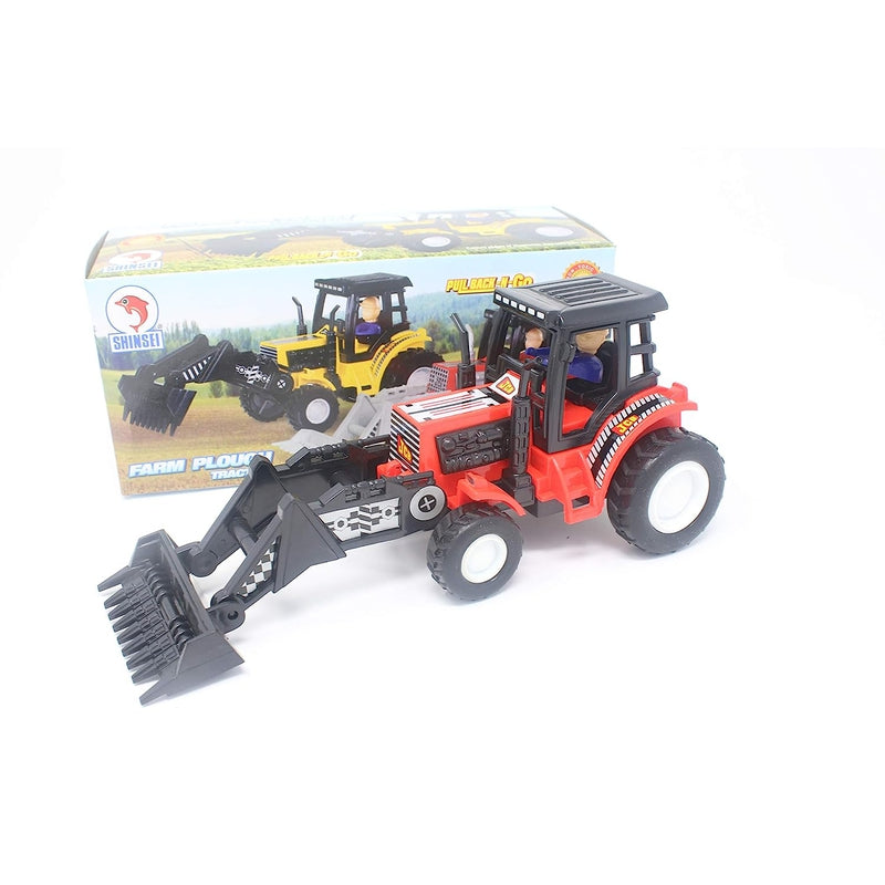 Farm Plough Tractor Maintenance Free Pullback Spring Action Race Toy